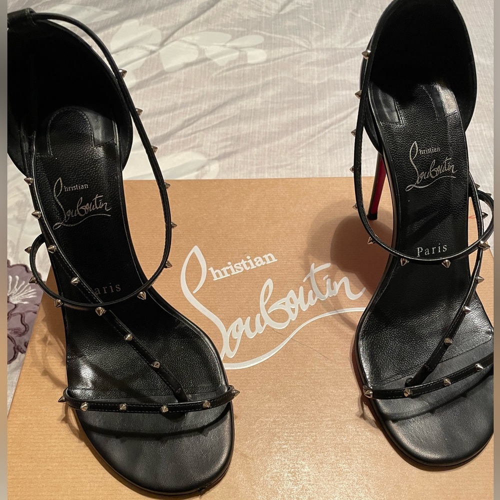 Christian Louboutin Black Strappy Heels